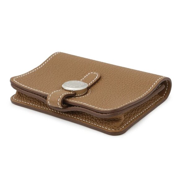 HERMES Dogon Card Case Togo Leather Gold - Picture 2 of 8